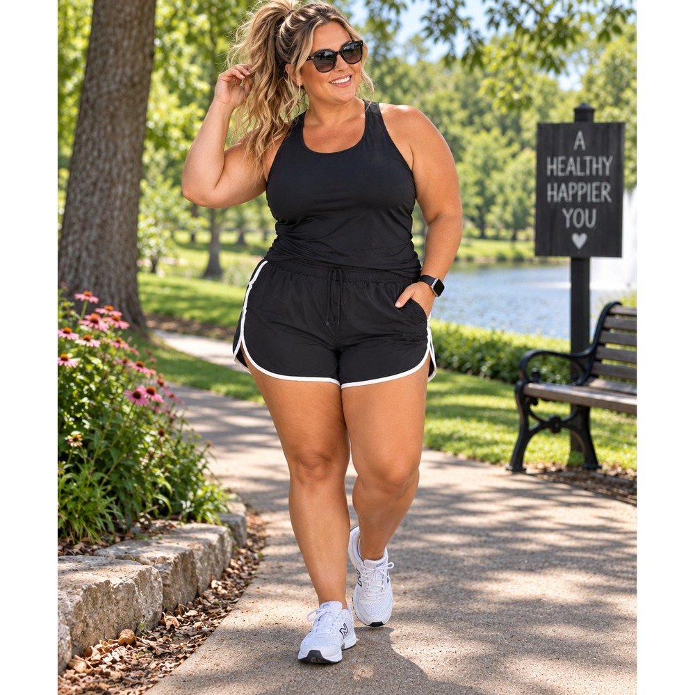 Champion C9 Black White Running Athletic Shorts Dolphin Hem Drawstring XL